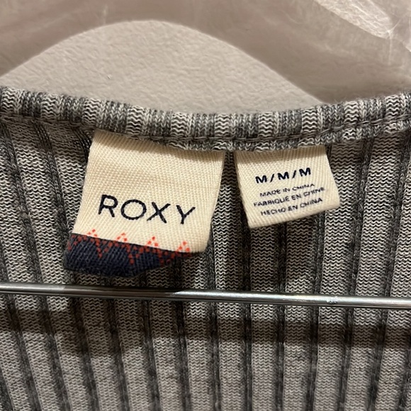Roxy gray ribbed lace up dress. Size M - Picture 5 of 6